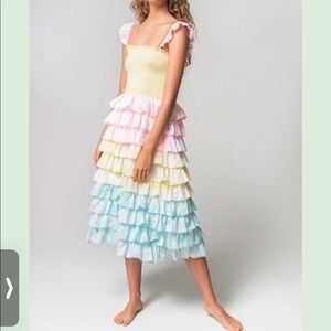 Pitusa Ruffle Smoking Dress. New with Tags. Size Small.